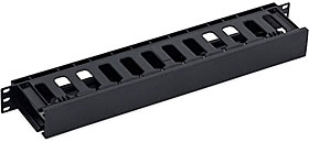 19" vyvazovací panel 1U plastový, černý RAL 9005